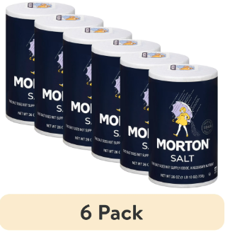 6 pack Morton Salt Plain 26 oz Round Can